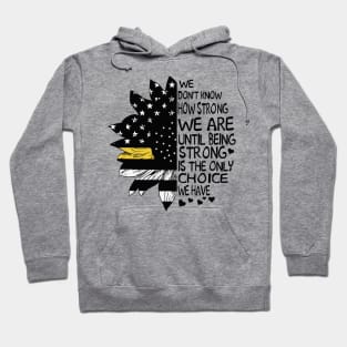 Dispatcher 911 Operator Thin Gold Line Sunflower Design Hoodie